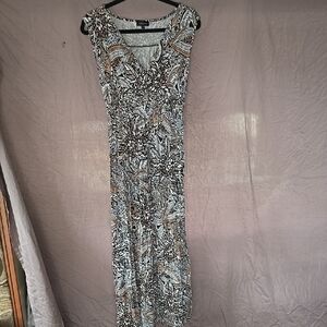 Spense Gray and White One Shoulder Sheath Dress